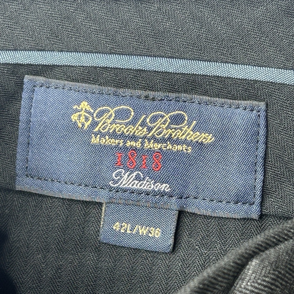 Brooks Brothers 1818 Madison Suit Pants Mens 36x30 Charcoal Gray 100% Wool USA - Picture 7 of 14